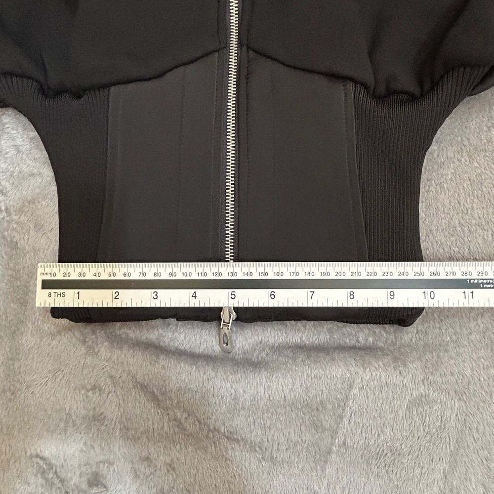 Manière De Voir Brune Corset Zip Hoodie Womens US 2 Black Satin NWT - Picture 15 of 16